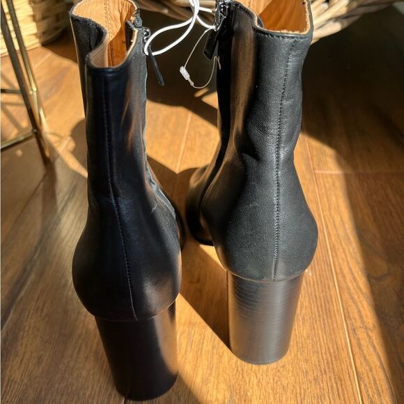 New Joie Lara Leather Ankle Boots Black Heel - Picture 5 of 10